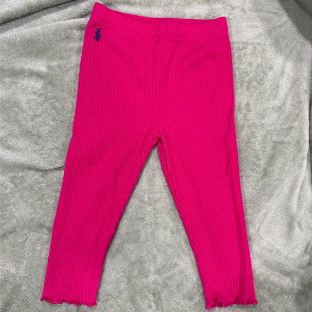 Ralph Lauren Kids Fuchsia Ribbed Leggings